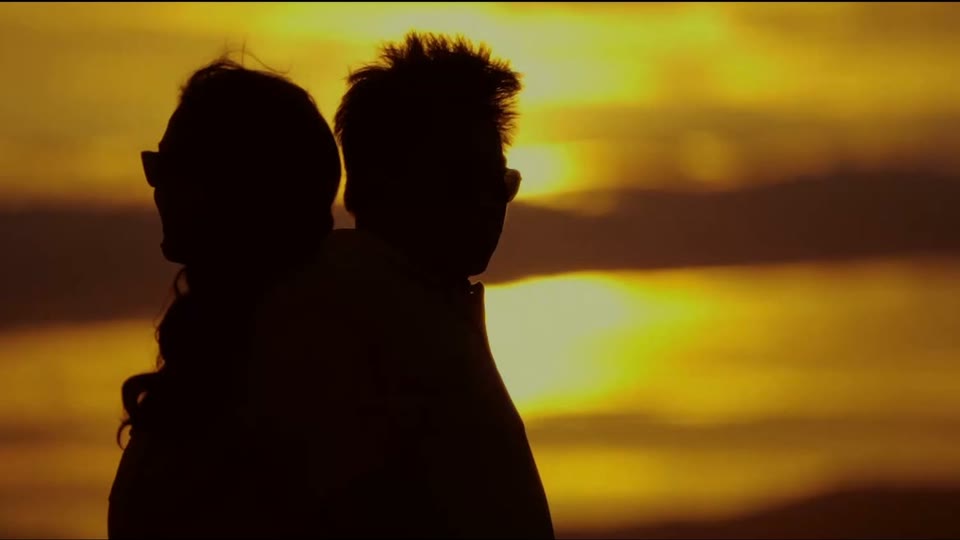 Marlyn and Tano together in a sunset scene from their prenup film