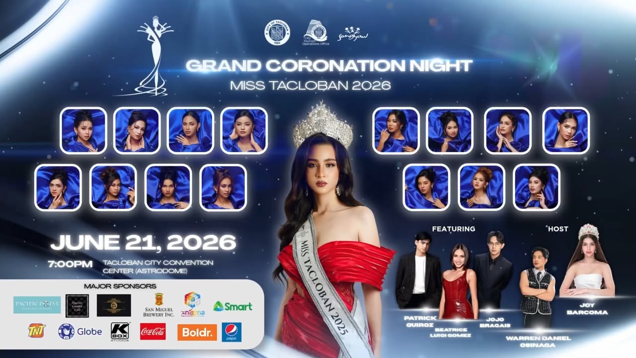 Miss Tacloban 2026 coronation teaser featuring the candidates and event details