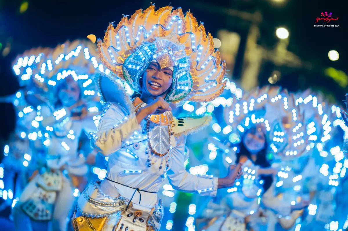 Sangyaw Festival of Lights performer in an illuminated costume